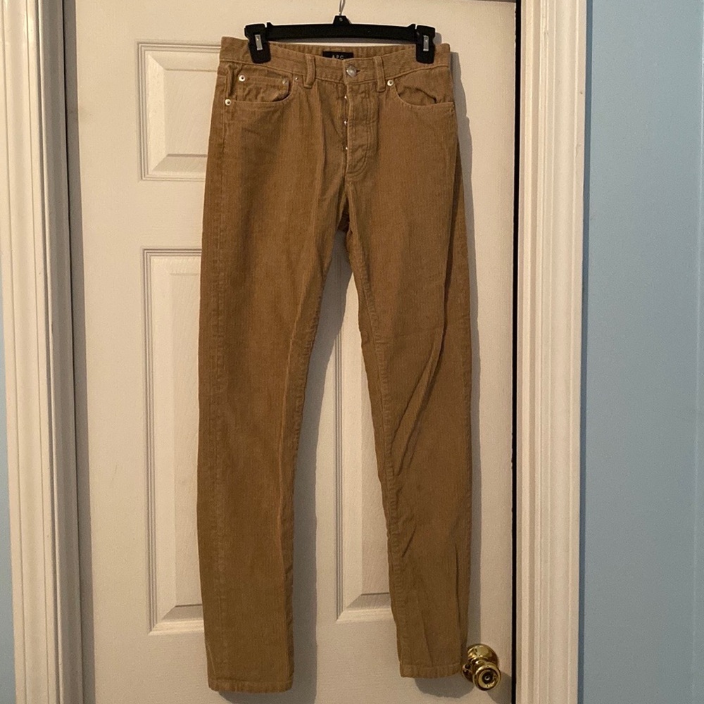 A.P.C Petite new standard corduroy tan pants 100% cotton size: 28